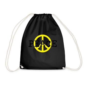 peace and love - Turnbeutel - Schwarz - Vorne
