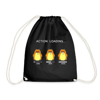 Action loading... (whiteline) - Turnbeutel - Schwarz - Vorne