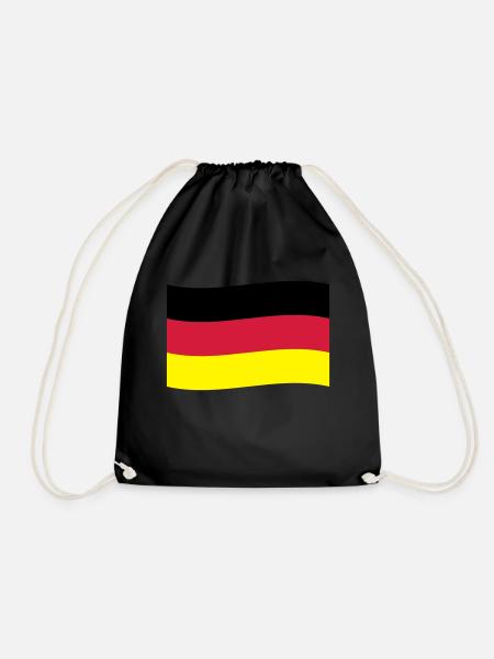 Germany Flag Flag - Drawstring Bag - black