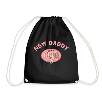 New Daddy Es ist ein Mädchen - Turnbeutel - Schwarz - Vorne