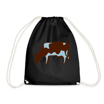 Cow Gift Idea Farmer Farm Animal Grazing - Drawstring Bag - black - Front
