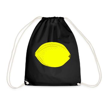 Knall Gelbe Zitrone, Obst, Geschenkidee - Turnbeutel - Schwarz - Vorne