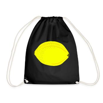 Bang Yellow Lemon, Fruit, Gift Idea - Drawstring Bag - black - Front