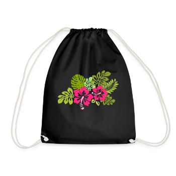 Fleurs d'Hibiscus tropicales d'Hawaï Fleur d'Hibiscus Rose - Sac de sport léger - noir - Devant