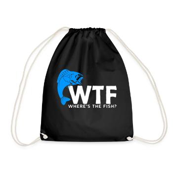 Fisch Fischen - Turnbeutel - Schwarz - Vorne