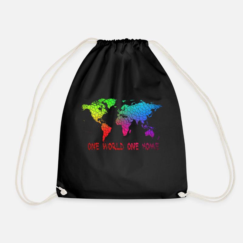 One World One Home - Turnbeutel - Schwarz