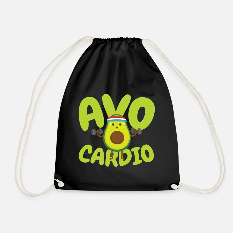 Avo Cardio - Fitness Avocado - Drawstring Bag - black