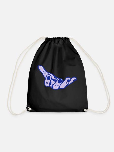 hand open hand open offene mano - Drawstring Bag - black
