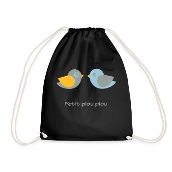petit piou piou bébé - Drawstring Bag - black - Front