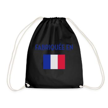 France / Français / Française / Bébé / Naissance - Drawstring Bag - black - Front