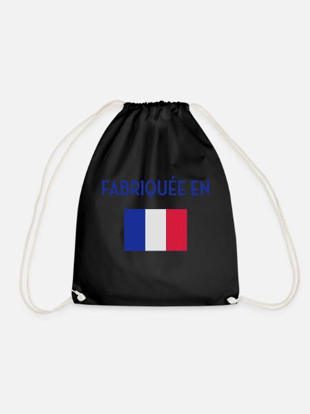 France / Français / Française / Bébé / Naissance - Drawstring Bag - black