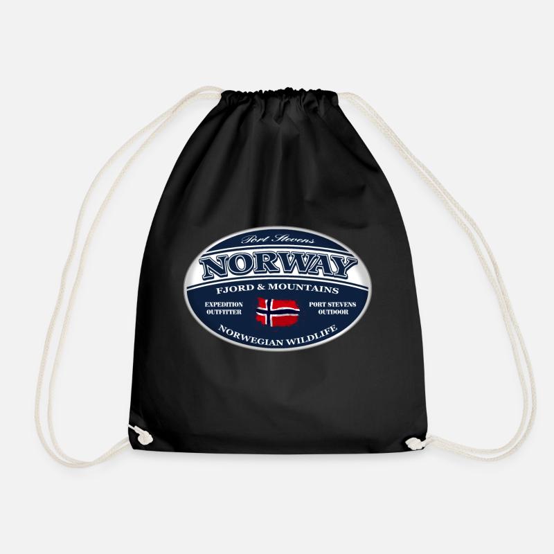Norway - Norge - Norwegen - Turnbeutel - Schwarz