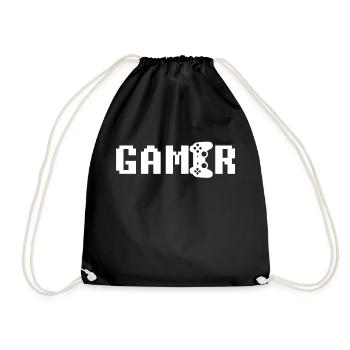 gamer - Drawstring Bag - black - Front