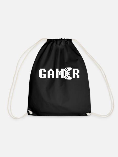 gamer - Drawstring Bag - black