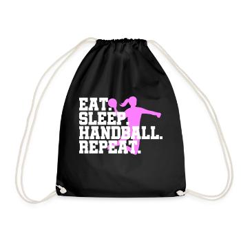 Eat Sleep Handball Handball Player Repeat - Drawstring Bag - black - Front