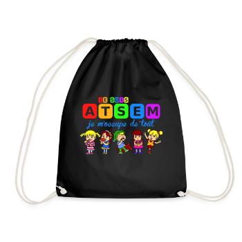 je suis atsem - Drawstring Bag - black - Front