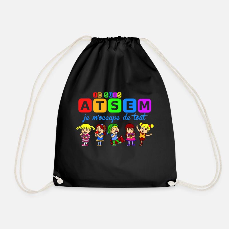 je suis atsem - Sac de sport léger - noir