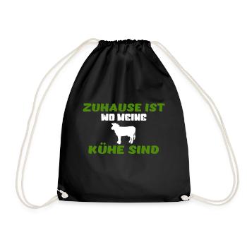Zuhause ist wo meine Kühe sind - Turnbeutel - Schwarz - Vorne
