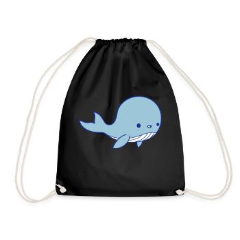 Whale Baby Clipart - Drawstring Bag - black - Front