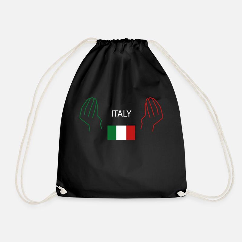 italie drapeau italie - Sac de sport léger - noir
