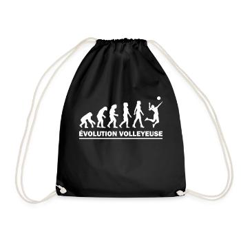 Évolution volleyeuse - humour femme volley - Sac de sport léger - noir - Devant