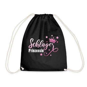 Schlagerprinzessin Schlagerfan Schlager Geschenk - Turnbeutel - Schwarz - Vorne