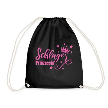 Schlagerprinzessin Schlagerfan Schlager Geschenk - Turnbeutel - Schwarz - Vorne