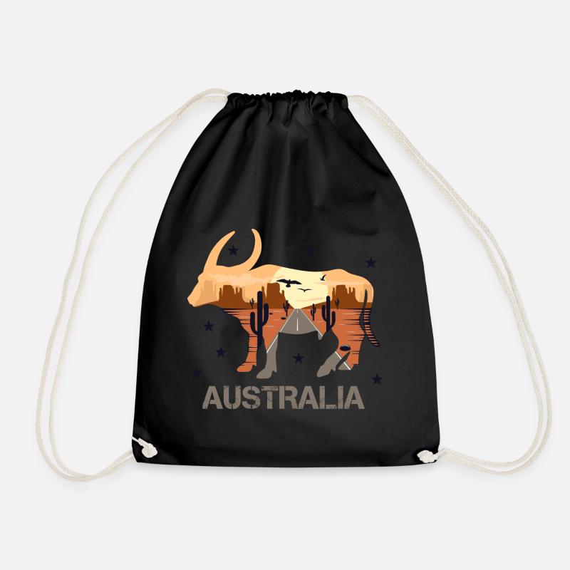 Australien - Turnbeutel - Schwarz