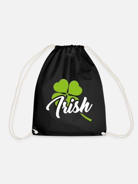 Irish Glücksklee Spruch Irland - Turnbeutel - Schwarz