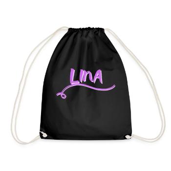 LINA Name Motif Logo - Drawstring Bag - black - Front