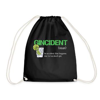 Gin - Gin Cocktail Gin Drinker Gift Shirt - Drawstring Bag - black - Front