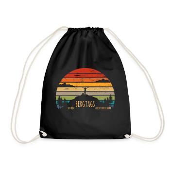 lustige Wanderer Sprüche Shirt Geschenk Retro - Turnbeutel - Schwarz - Vorne
