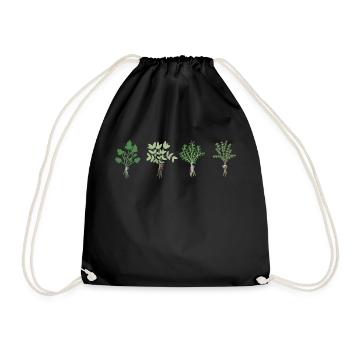Persil, sauge, romarin et thym - Sac de sport léger - noir - Devant