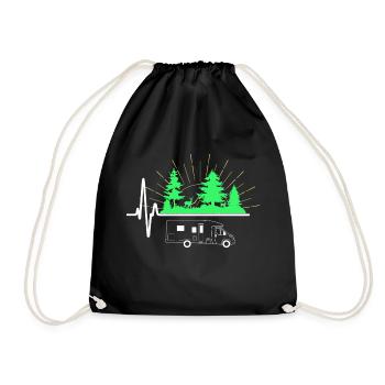 Campeur de battement de coeur EKG Camper Camping Drôle G - Sac de sport léger - noir - Devant