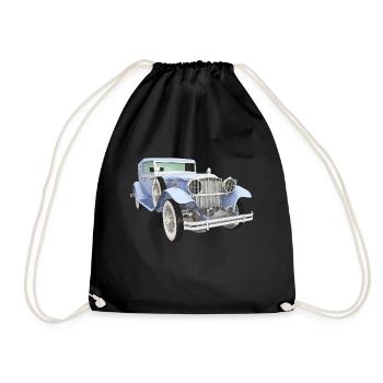 Oldtimer, Auto, KFZ - Turnbeutel - Schwarz - Vorne