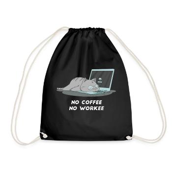 Sleeping cat i love home office - Drawstring Bag - black - Front