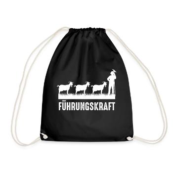 I am a manager on the farm goat - Drawstring Bag - black - Front