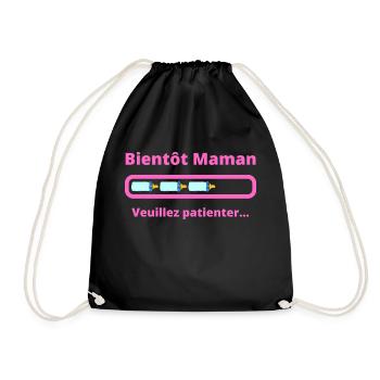 Bientôt Maman veuillez patienter - future Maman - Sac de sport léger - noir - Devant