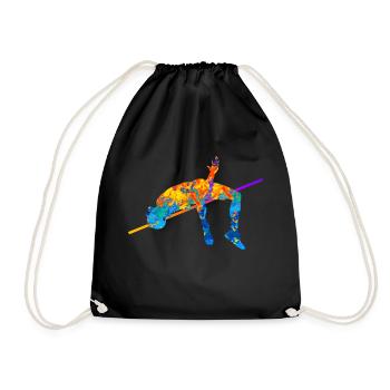 High Jump Athletics Sport Gift - Drawstring Bag - black - Front