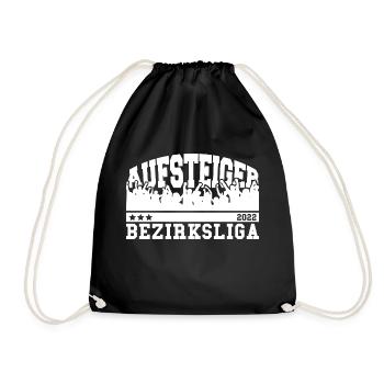 Aufsteiger 2022 Bezirksliga Aufstieg Fußball - Turnbeutel - Schwarz - Vorne