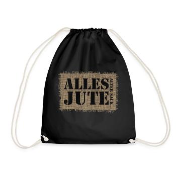 Jutesack - Turnbeutel - Schwarz - Vorne