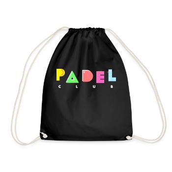 Padel - Geschenk für Padelliebhaber - Turnbeutel - Schwarz - Vorne