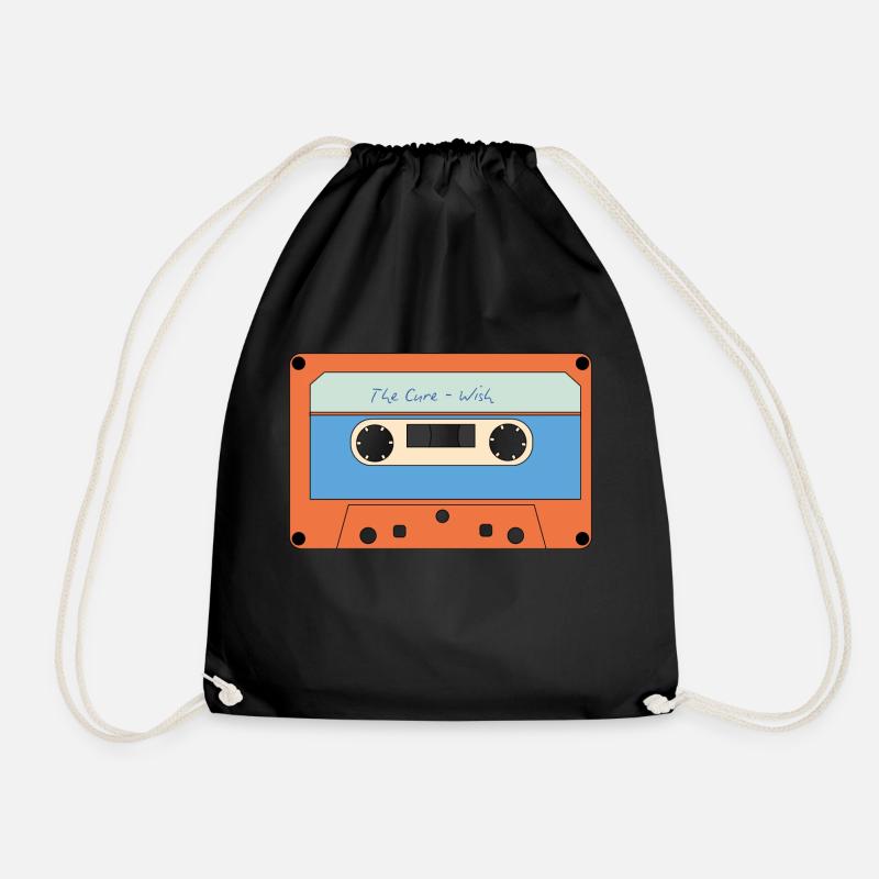 Music cassette - Drawstring Bag - black