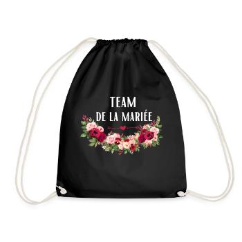 team de la Mariée evjf t-shirt assorti floral - Sac de sport léger - noir - Devant