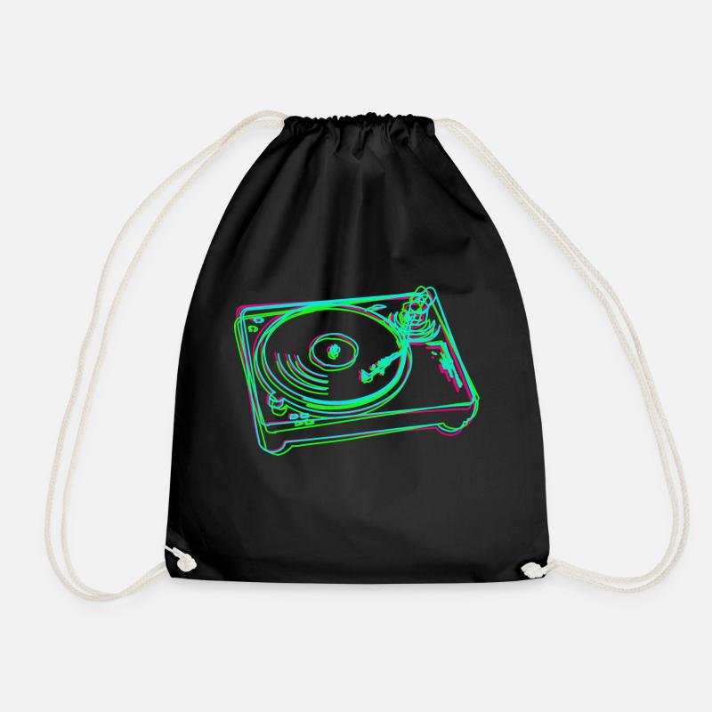Platine Vinyle Stylisé Coloré - Sac de sport léger - noir