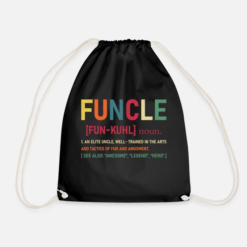 Funcle - Definition - Fun Uncle - Turnbeutel - Schwarz