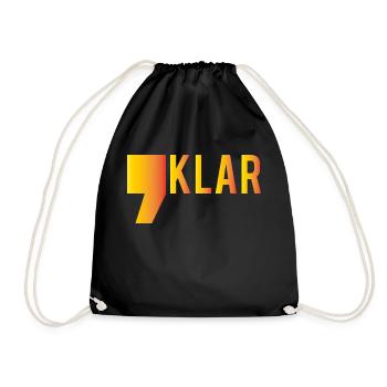 komma klar orange verlauf - Turnbeutel - Schwarz - Vorne