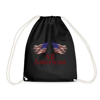 All American - Drawstring Bag - black - Front