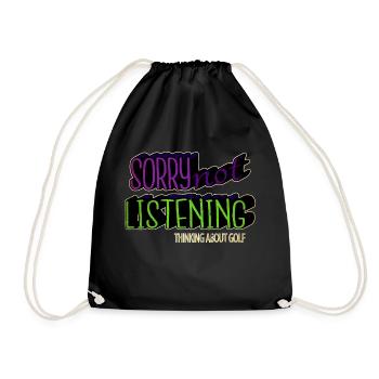 sport golfhoodie birthday golfgirls humor happy - Turnbeutel - Schwarz - Vorne