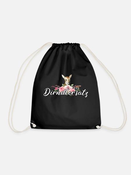 Dirndlersatz Lausmadl Madl Volksfest Tirol Bayern - Turnbeutel - Schwarz